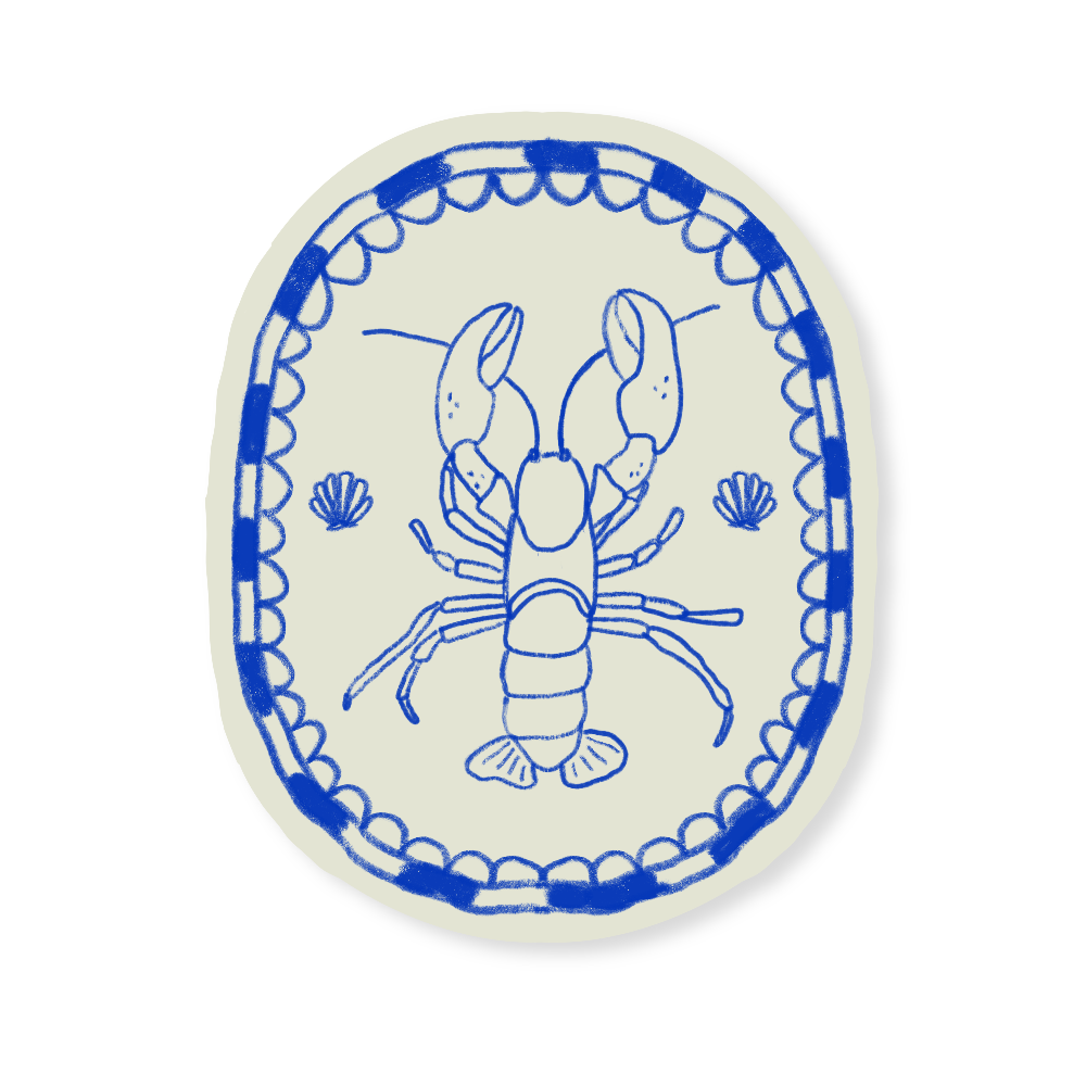 Coastal Lobster Sticker - Blue (PRE-ORDER)