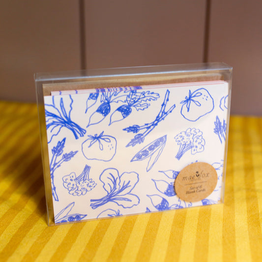Vegetable Greeting Cards | Set of 6 Blank Cards A2