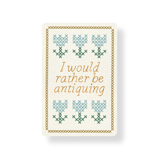 I'd Rather Be Antiquing Vinyl Sticker 3" | Cozy Cottage Core Antiquing Sticker Gift for Thrifters Who Love Thrifting