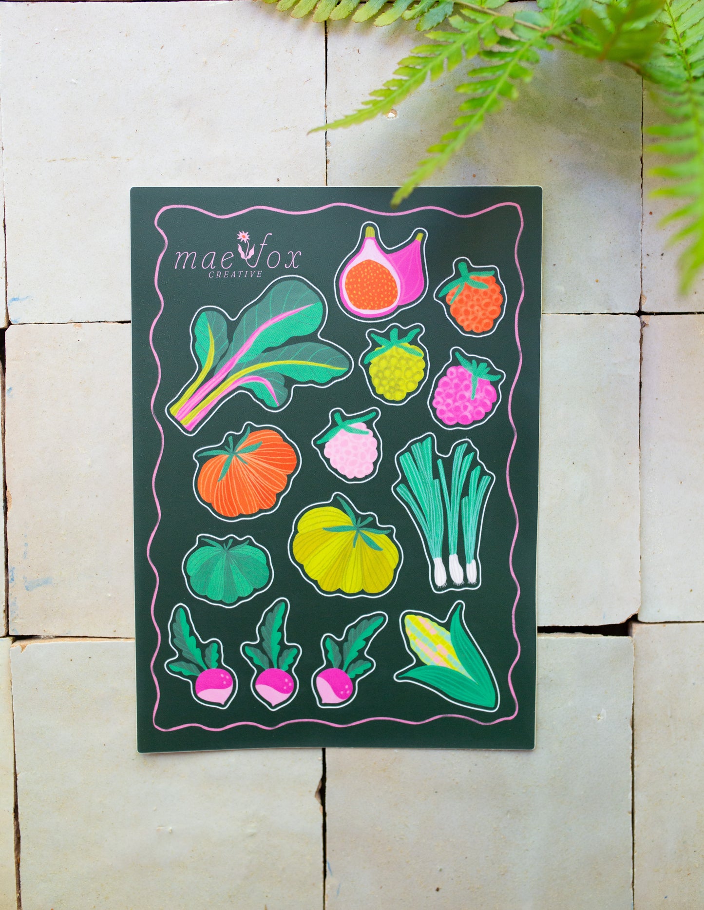 Homegrown Vegetables 5x7 Sticker Sheet