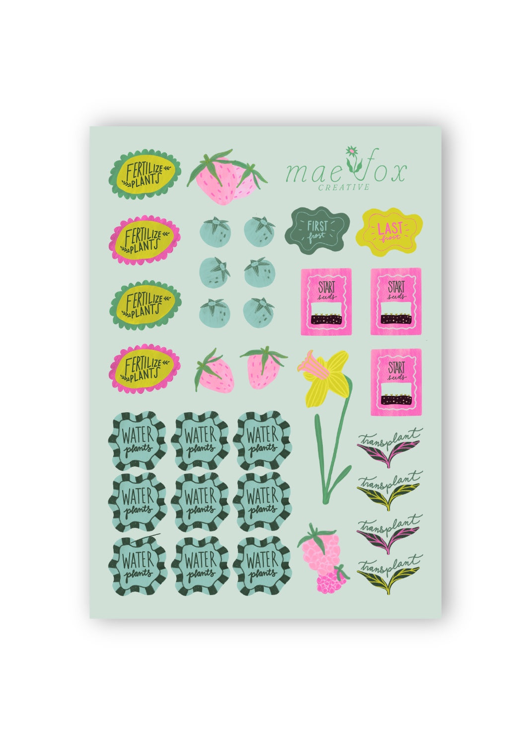 Garden Planner Sticker Sheet 5x7