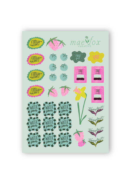 Garden Planner Sticker Sheet 5x7