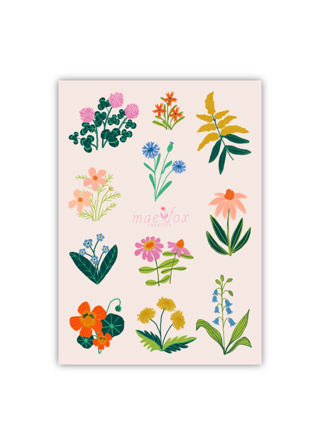 Wildflower Sticker Sheet 5x7