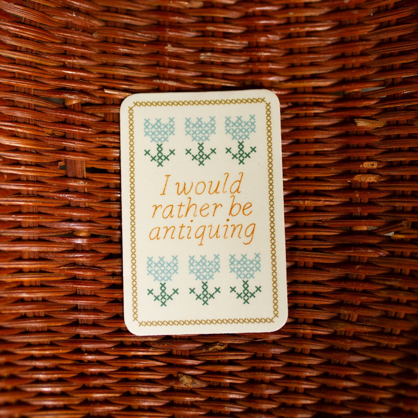 I'd Rather Be Antiquing Vinyl Sticker 3" | Cozy Cottage Core Antiquing Sticker Gift for Thrifters Who Love Thrifting