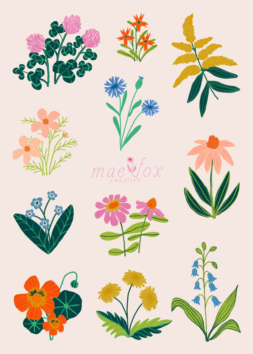 Wildflower Sticker Sheet 5x7