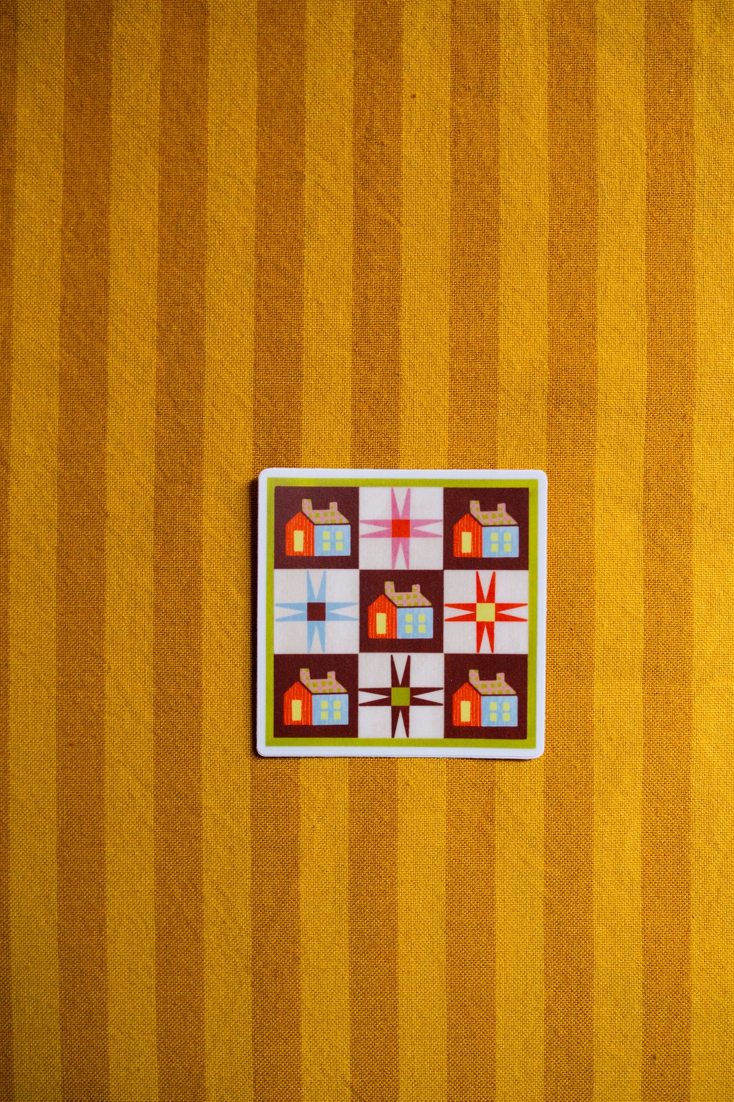 Small quilt block design sticker