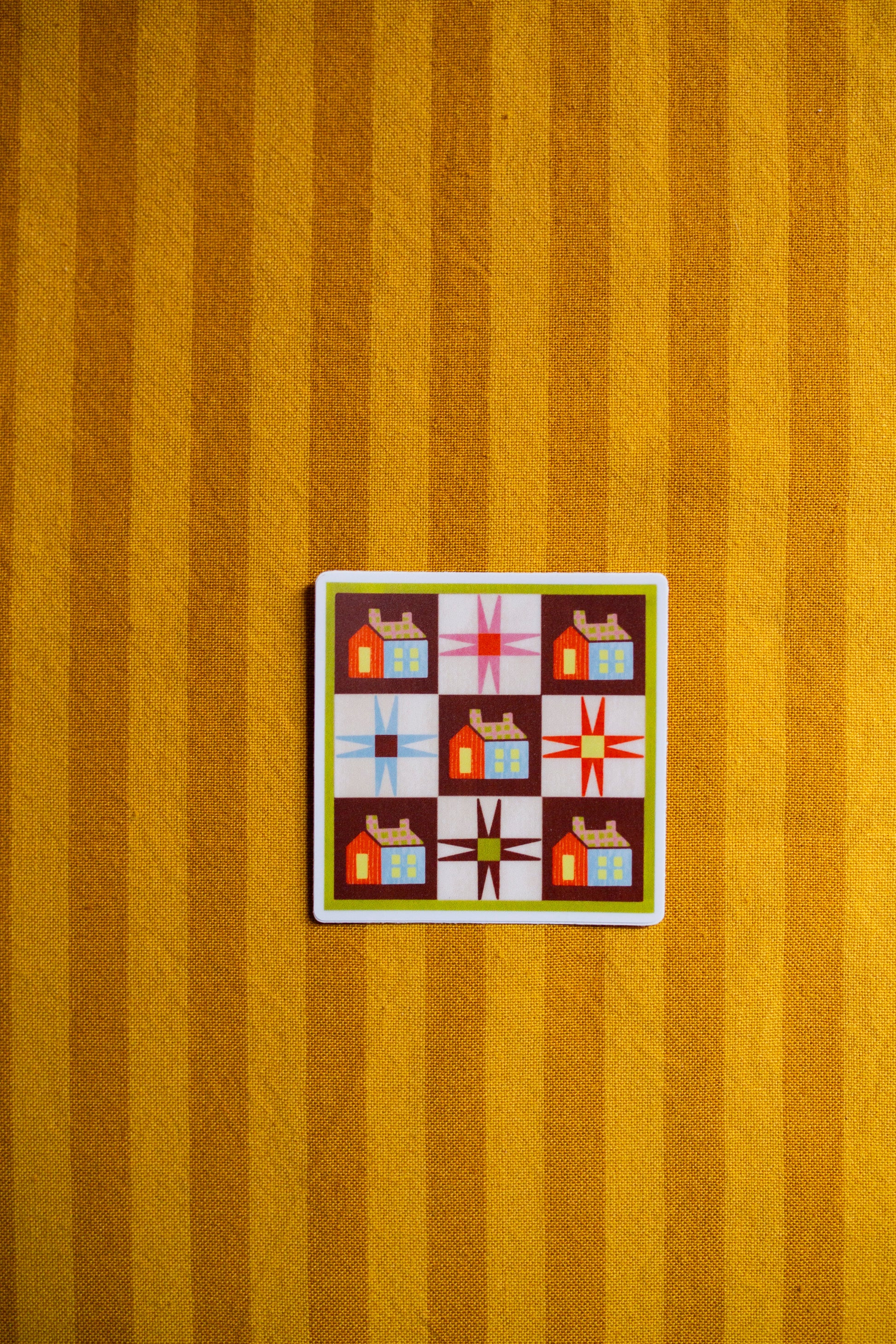 Small quilt block design sticker